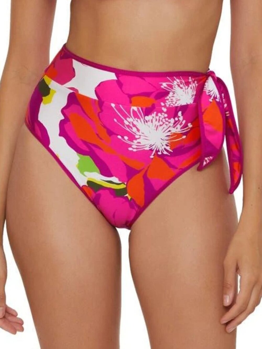 Trina Turk 'Bloom' High-Waist Bikini Swimsuit Bottom, Multicolor